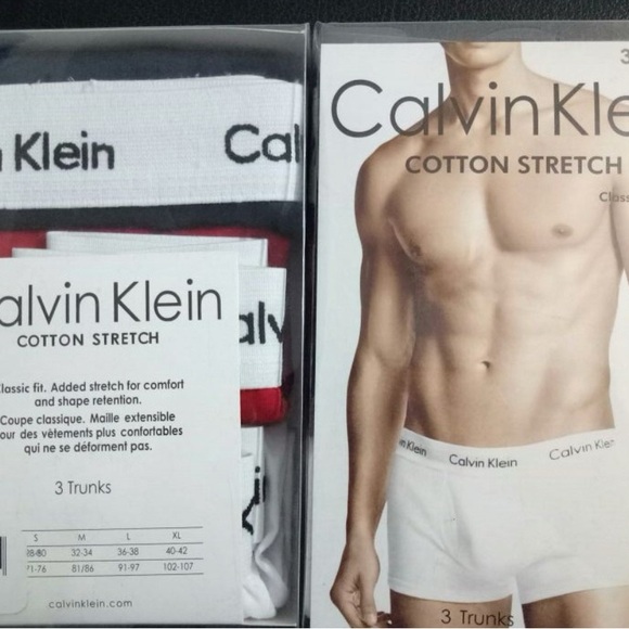 Pack of 3 - Calvin Klein Men's Cotton Stretch Underwear Trunks Boxer Shorts - Picture 2 of 3